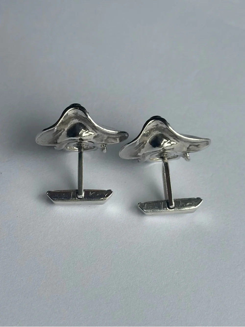 Swank Pirate Skull Silver Cufflinks - Men Accessories